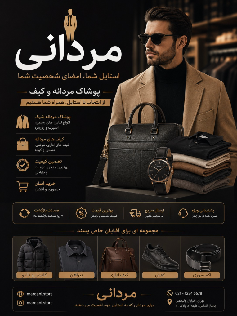 ساخت پوستر با ai که برای چند فروشگاه درست شده