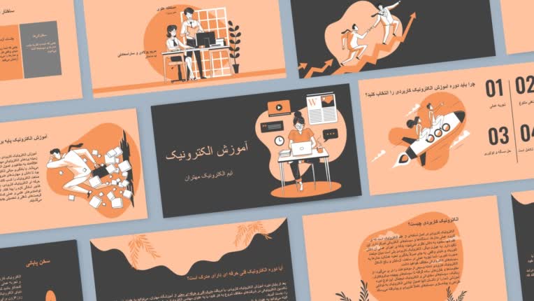 طراحی پاور پوینت و تم آن مطابق موضوع ارائه