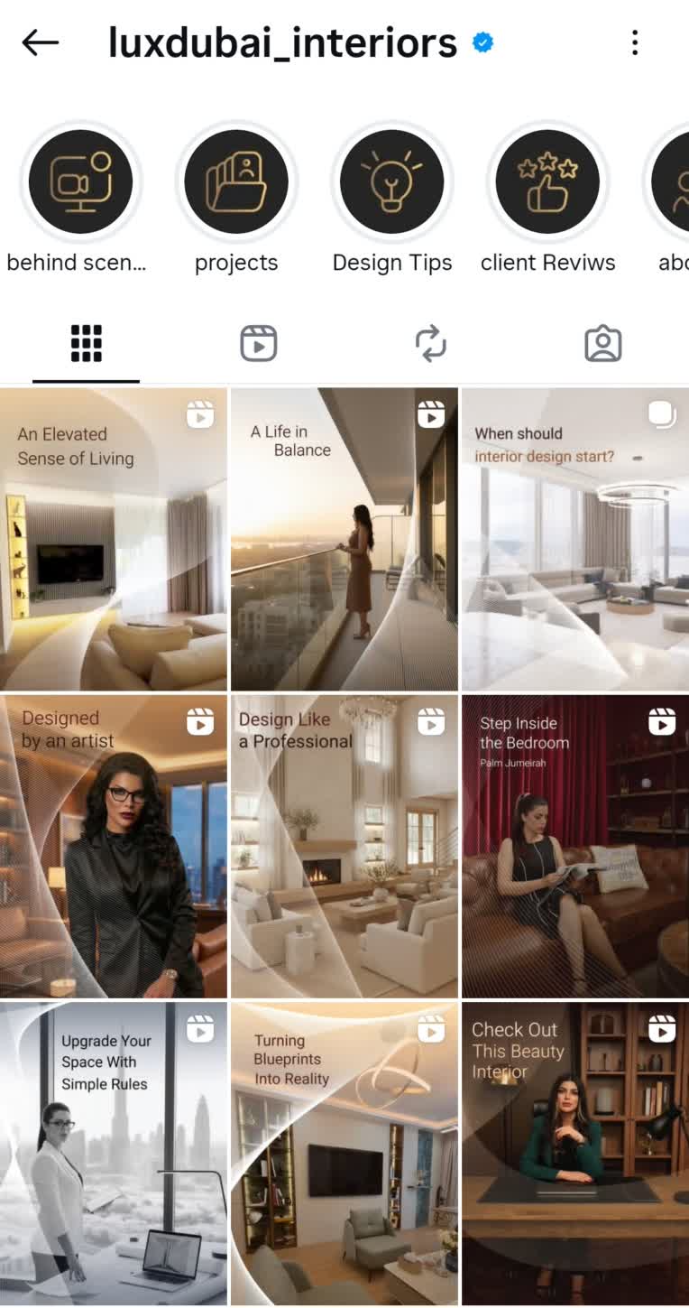 طراحی کاور پیج اینستاگرام Luxdubai