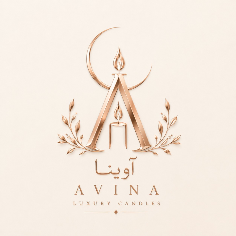 طراحی کامل برندینگ شمع سازی آوینا