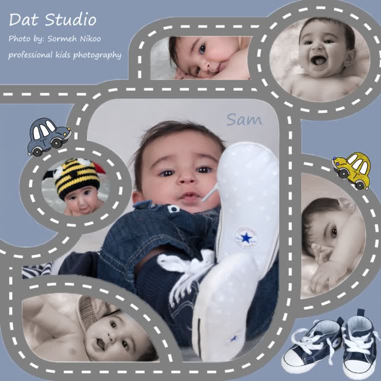 طراحی پوستر و کلاژ آتلیه کودک Dat Studio