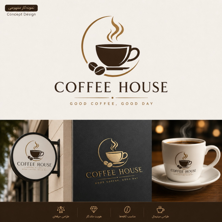 طراحی لوگو کافی شاپcoffee house.