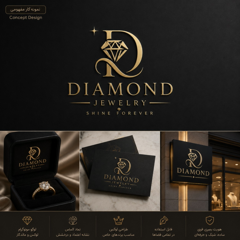 لوگو جواهرات لوکس.         DIAMOND
