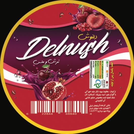 طراحی لیبل لواشک برای برند دلنوش