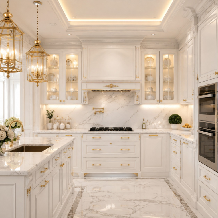 طراحی آشپزخانه لوکس روشن برای عروس