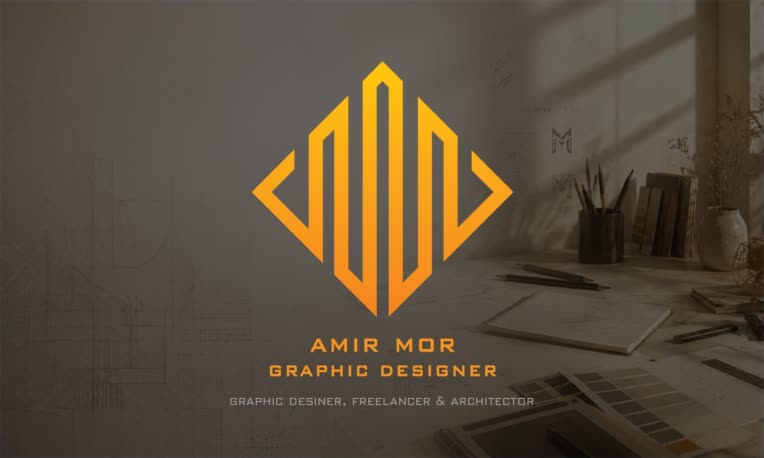 طراحی لوگوی شخصی خودم برای طراح گرافیک و مهندس معمار– AMIR MOR