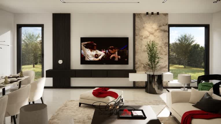طراحی Tv wall - نورپردازی num23