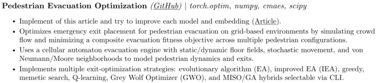 Pedestrian Evacuation Optimization