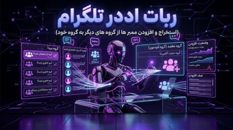 ربات هوشمند افزودن ممبر تلگرام از گروه های مورد نظر (Smart Group Adder) با الگوریتم Anti-Ban