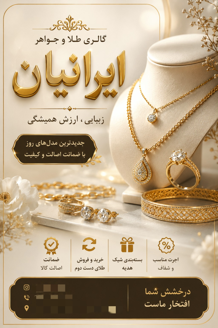 طراحی بنر تبلیغاتی پیج طلا فروشی