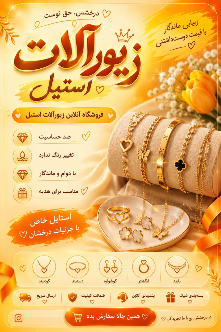 بنر تبلیغاتی فروشگاه اکسسوری استیل