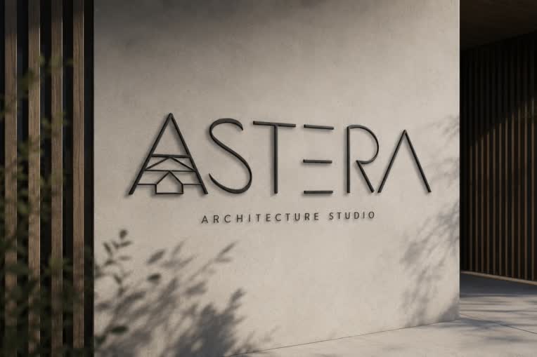 طراحی لوگوتایپ مینیمال برای شرکت معماری ASTERA