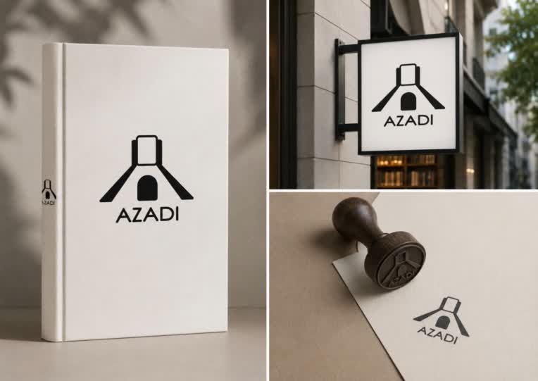 طراحی لوگو و مسکات انتشارات آزادی