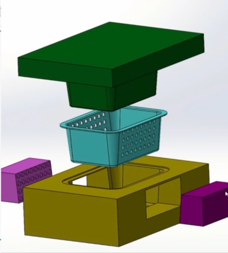طراحی قالب تزریق پلاستیک سبد با SolidWorks