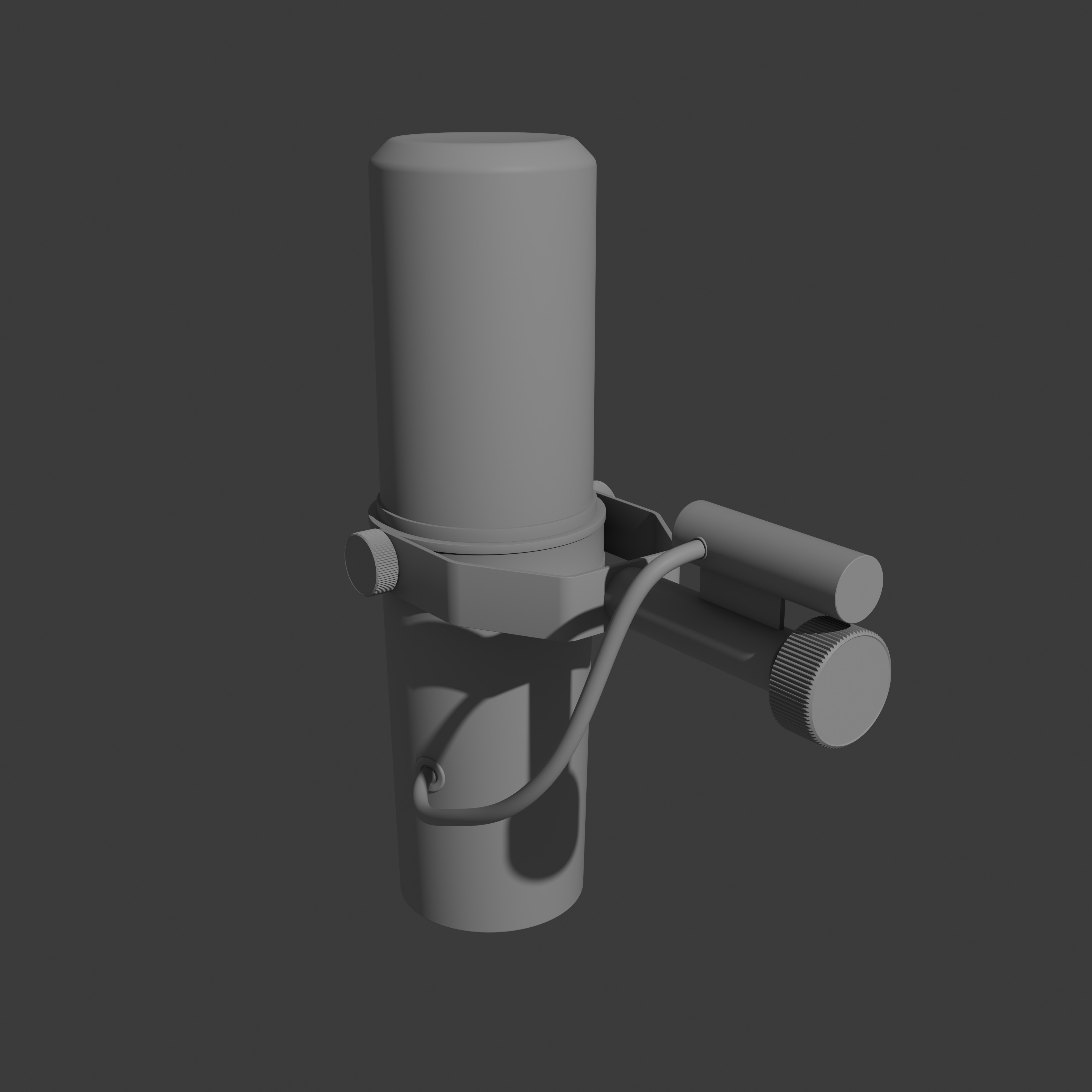 3d mesh model of a microphone with details