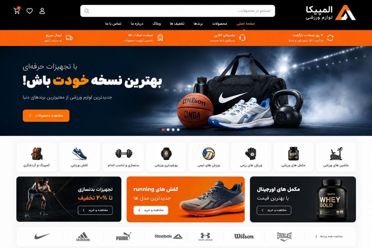 سایت لوازم ورزشی حرفه ایبا وردپرس