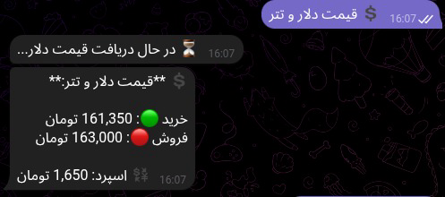 ربات تلگرام برای اعلام نرخ ارز های مختلف و تحلیل bitcoin