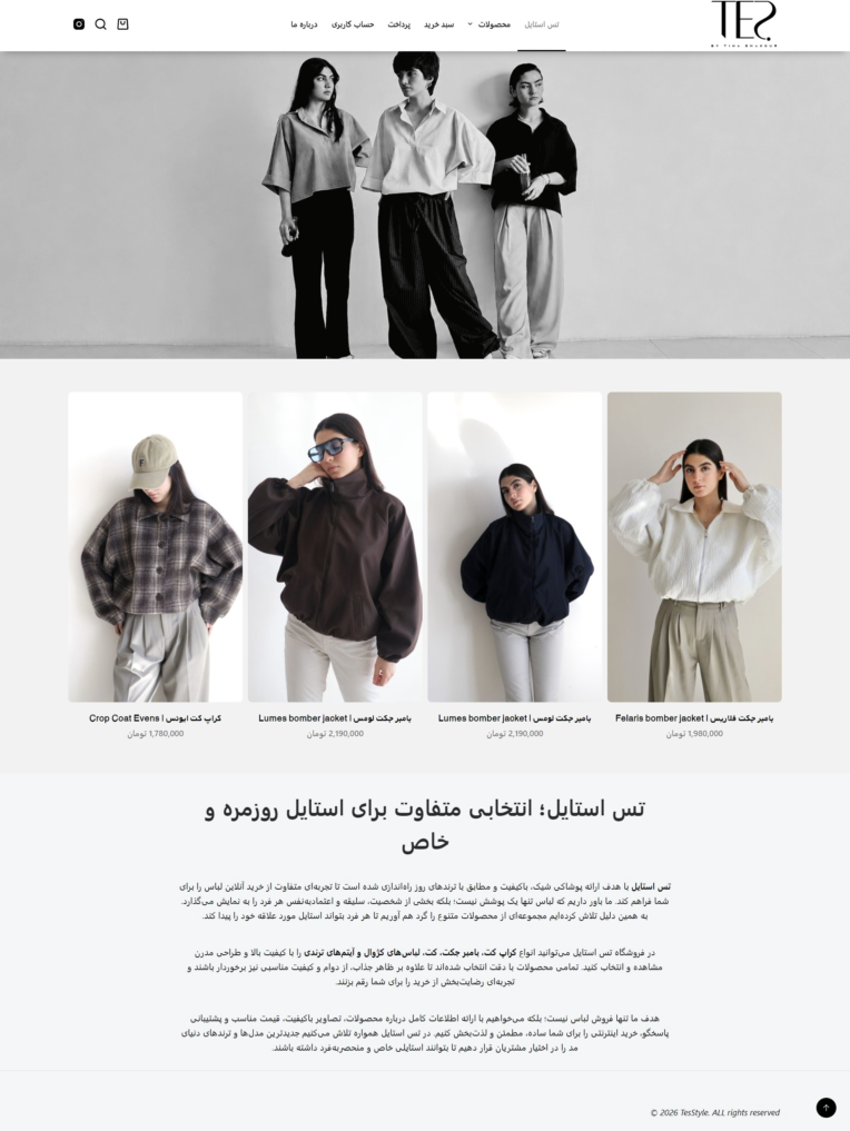 طراحی سایت فروشگاهی  تس استایل