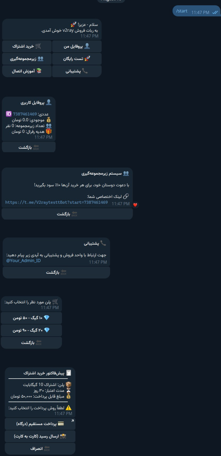 اتوماسیون هوشمند فروش کانفیگ (مدیریت کامل با تلگرام)