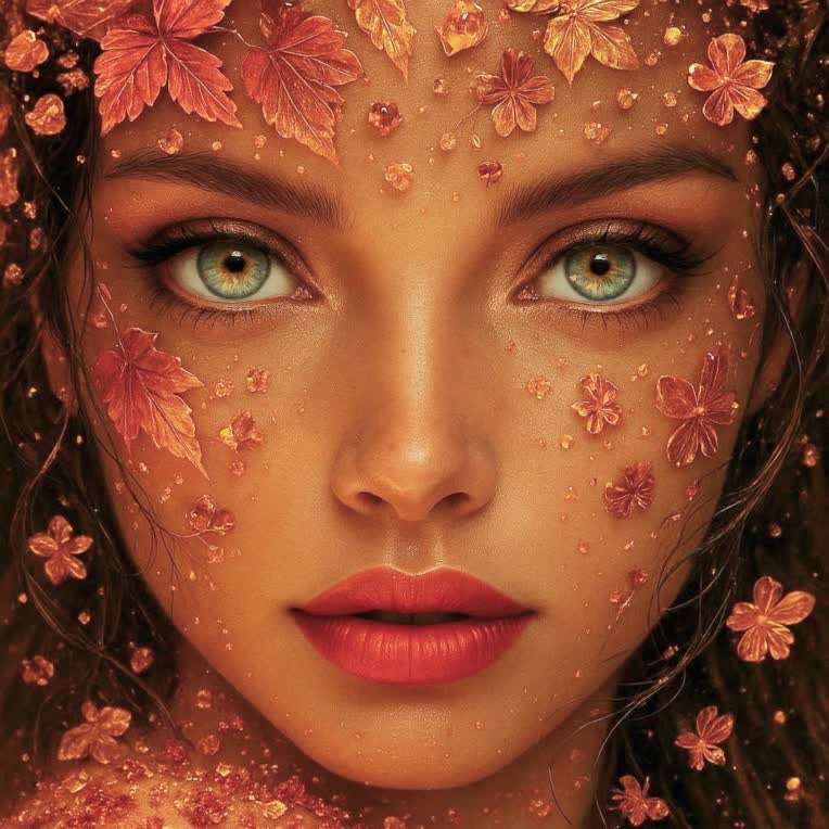 تصویرسازی مفهومی سه‌بعدی | تلفیق پرتره، گل و طبیعت با کلاژ دیجیتال