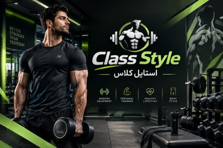 ساخت بنر تبلیغاتی برای بدنسازی کلاس استایل