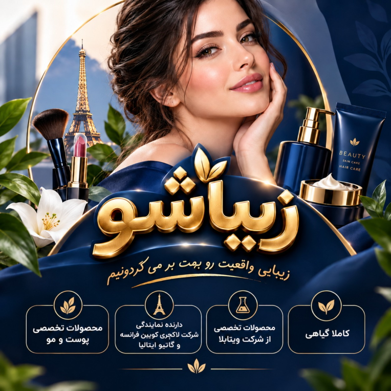 طراحی ۳ بنر تبلیغاتی برای لوازم آرایشی و بهداشتی زیباشو