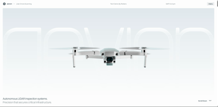 طراحی وب سایت کامل سه بعدی و انیمیشنی برای خدمات Dron