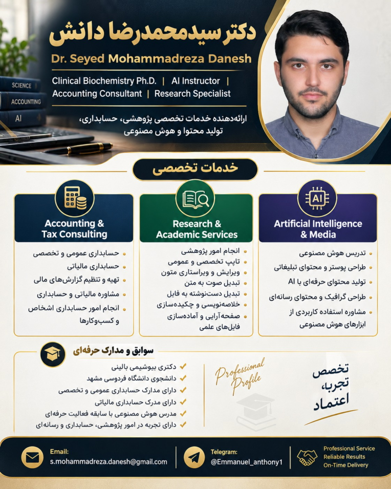 
حسابداری . هوش مصنوعی . پژوهشی
