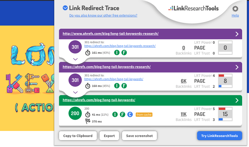 افزونه link redirect trace