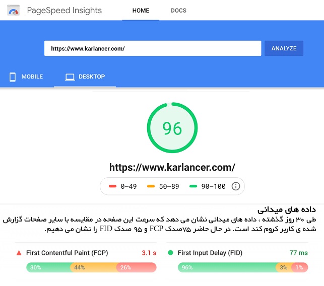 عوامل رتبه بندی گوگل و سرعت سایت