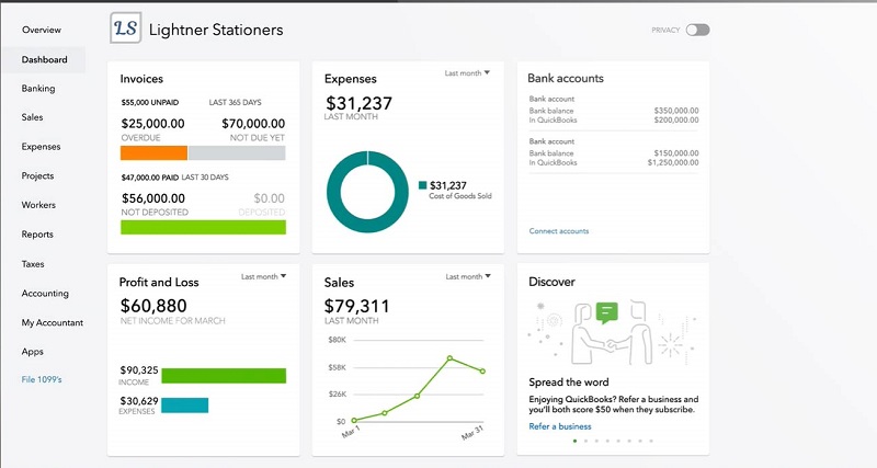 نرم افزار حسابداری کوئیک بوکس (quickbooks)