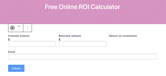 پیش نمایش فرم ROI