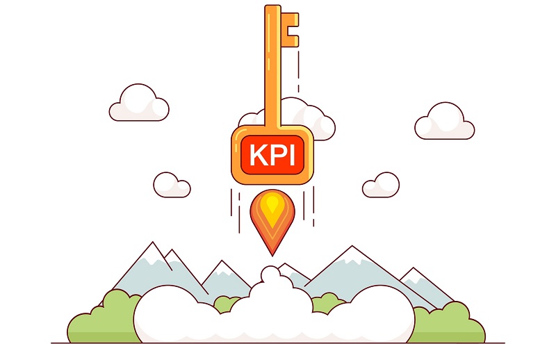 مفهوم گرافیکی رشد شاخص کلیدی عملکرد یا KPI