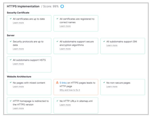 مشاهده جزئیات در Site Audit