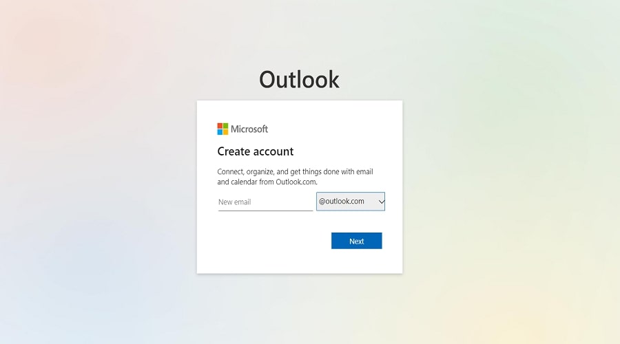 ساخت ایمیل outlook 2