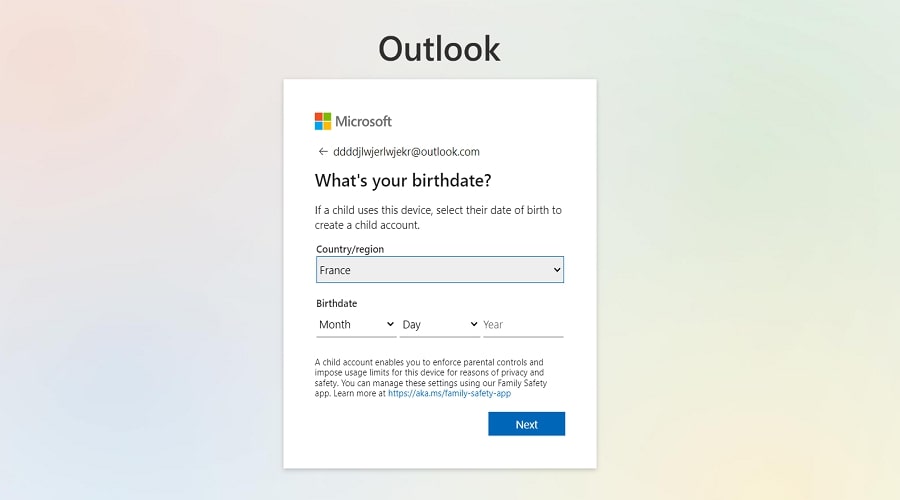 ساخت ایمیل outlook 5