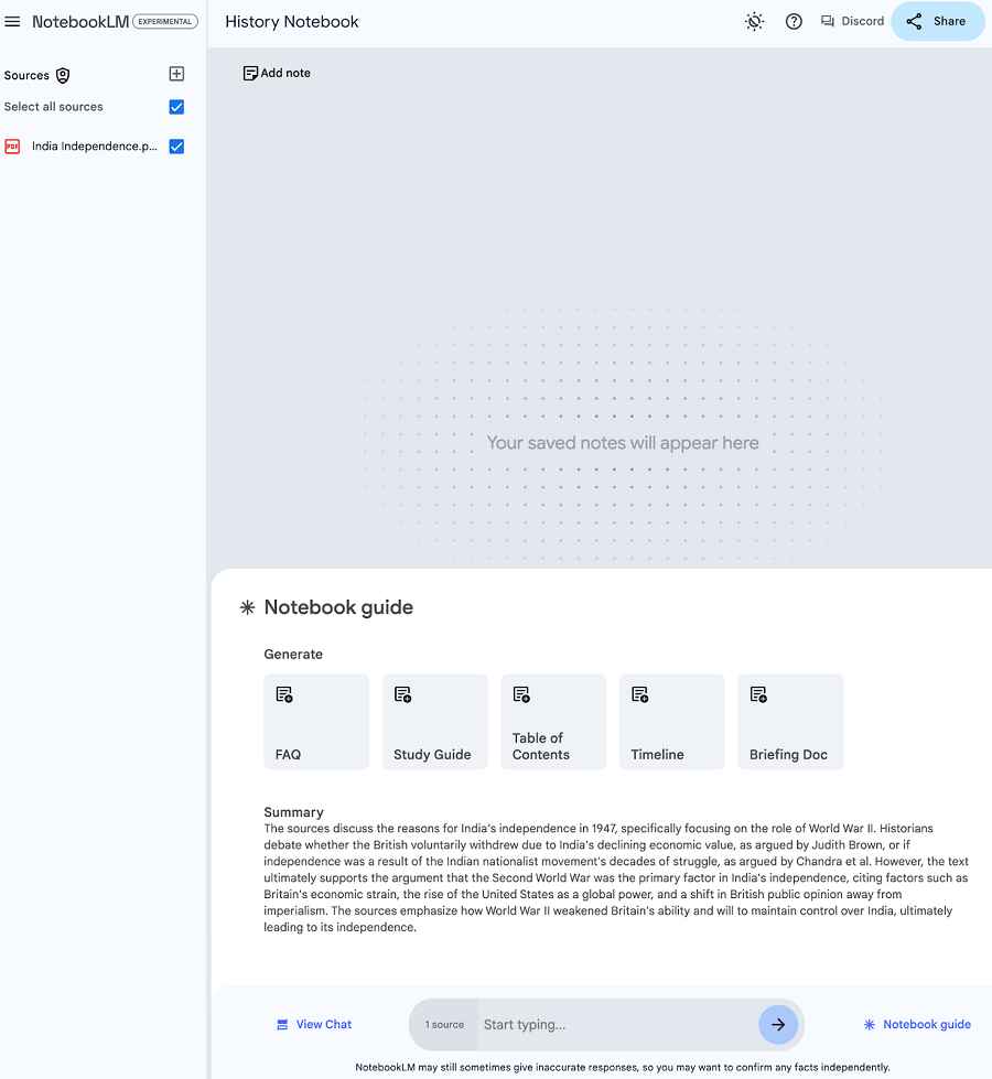 هوش مصنوعی NotebookLM